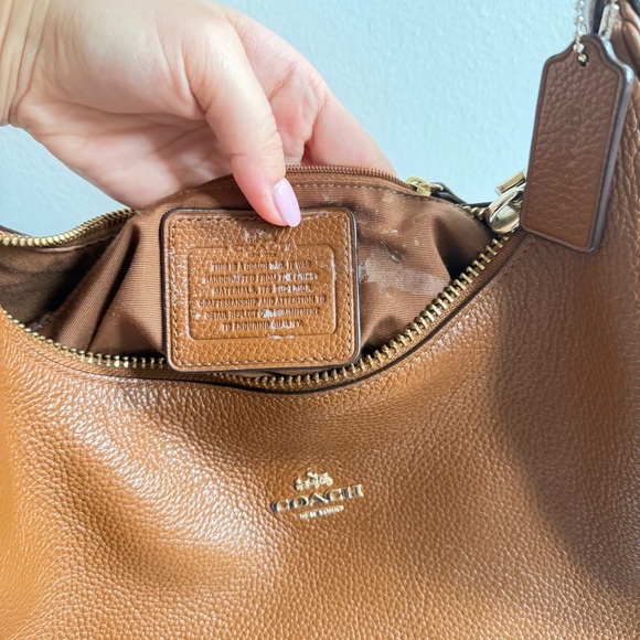 Coach East West Harley Hobo Bag Shoulder/Crossbody Strap Cognac Brown - Picture 11 of 12